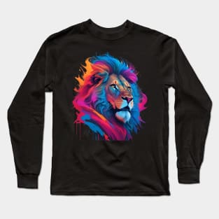 Colorful Lion Art Long Sleeve T-Shirt